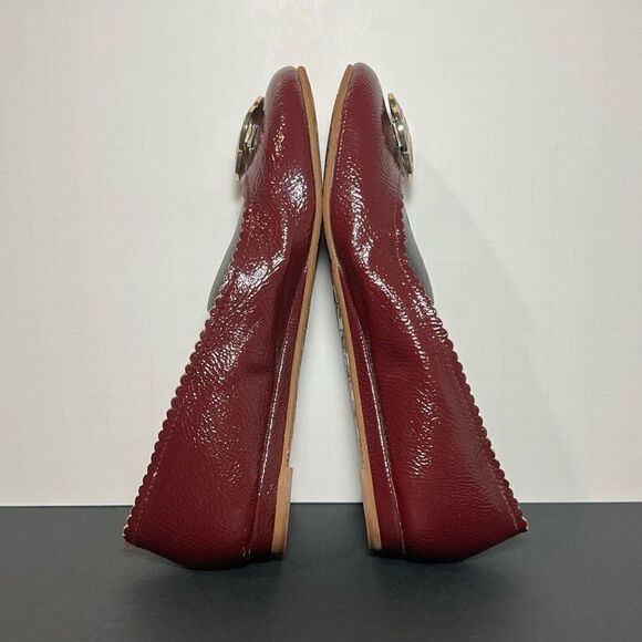 Womens ANNA Burgundy by LINDSAY PHILLIPS Patent Leather Ballet Flats / Size 7.5 - Picture 4 of 9